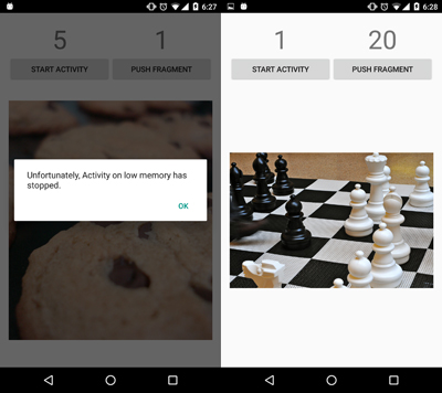 Comparison between activities and fragments
